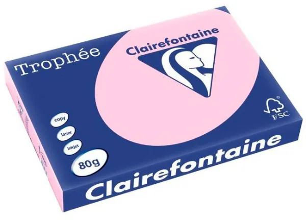 Q-connect Trophee kopieringspapper A3 80g pastell rosa 500 ark